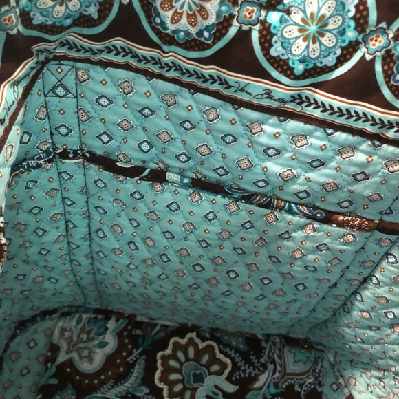 Vera Bradley Tote in turquoise/brown paisley - Picture 6 of 8